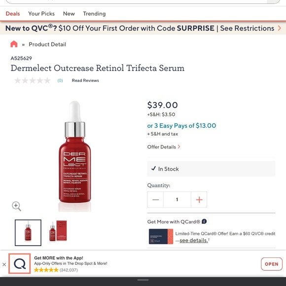 Dermelect Outcrease Retinol Trifecta Serum for Face **Brand New In Box** - Picture 3 of 7